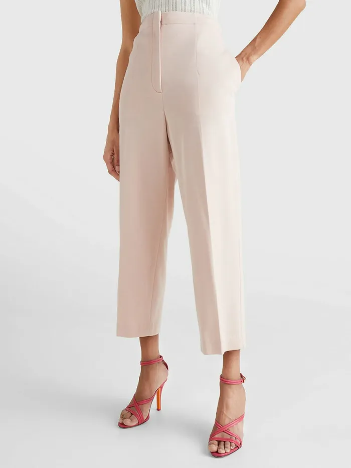 Tommy Hilfiger Prep Crest Tailored Ankle Trousers Whimsy Pink Womens CoOrds