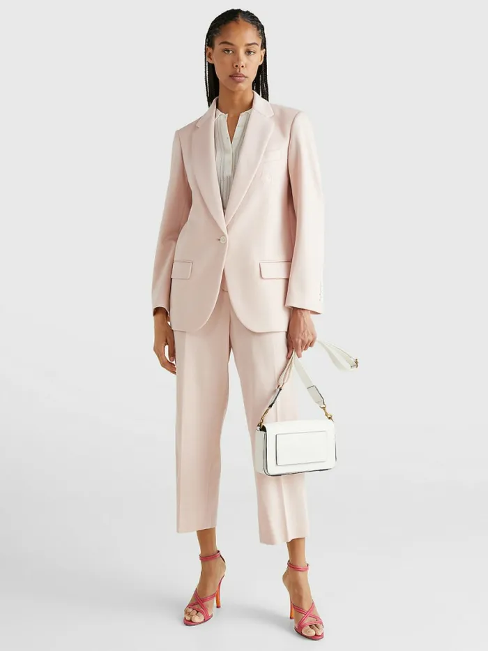 Tommy Hilfiger Prep Crest Tailored Ankle Trousers Whimsy Pink Womens CoOrds