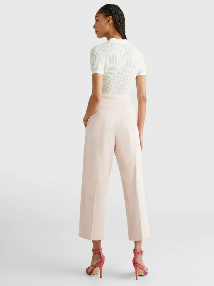 Tommy Hilfiger Prep Crest Tailored Ankle Trousers Whimsy Pink Womens CoOrds