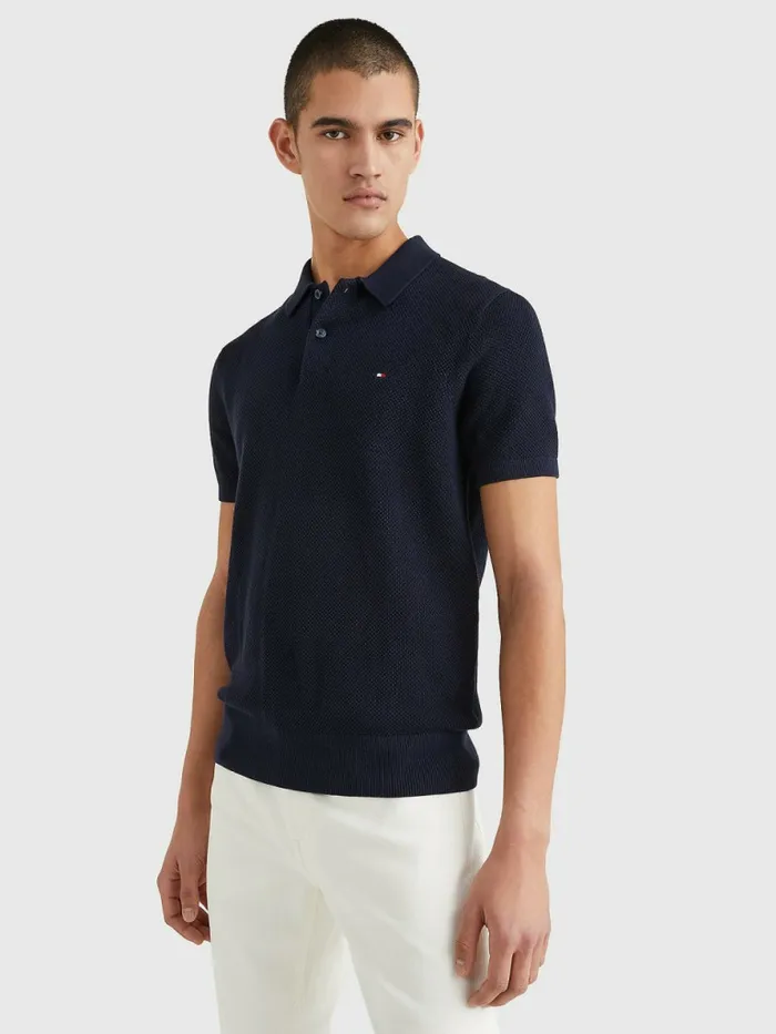 Tommy Hilfiger Pure Cotton Signature Detail Polo Desert Sky Mens Knitwear Gift 4 You Tommy Hilfiger Pure Cotton Signature Detail Polo Desert Sky Mens Knitwear Gift 4 You