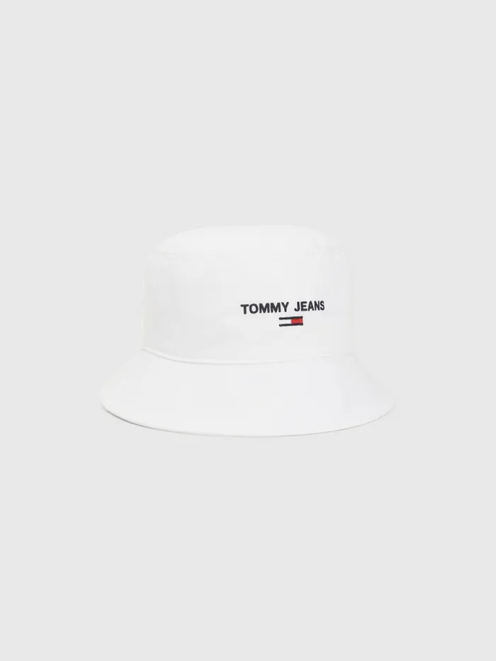 Tommy Hilfiger Pure Organic Cotton Logo Bucket Hat White Mens Hats and Scarves Sale Tommy Hilfiger Pure Organic Cotton Logo Bucket Hat White Mens Hats and Scarves Sale
