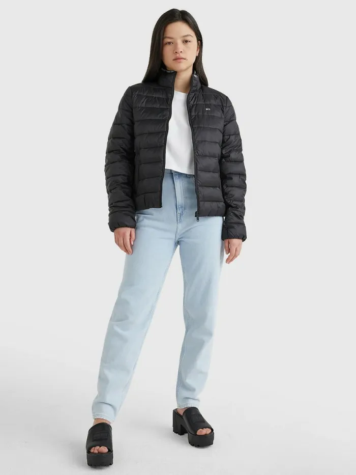 Tommy Hilfiger Quilted ZipThru Jacket Black Womens Coats and Jackets On Sale