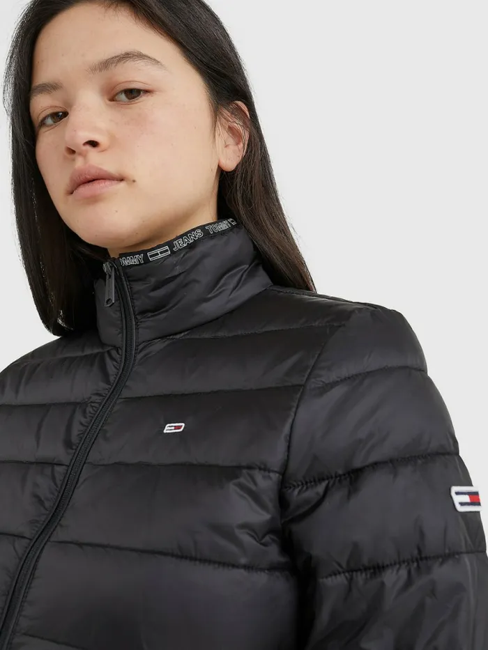 Tommy Hilfiger Quilted ZipThru Jacket Black Womens Coats and Jackets On Sale