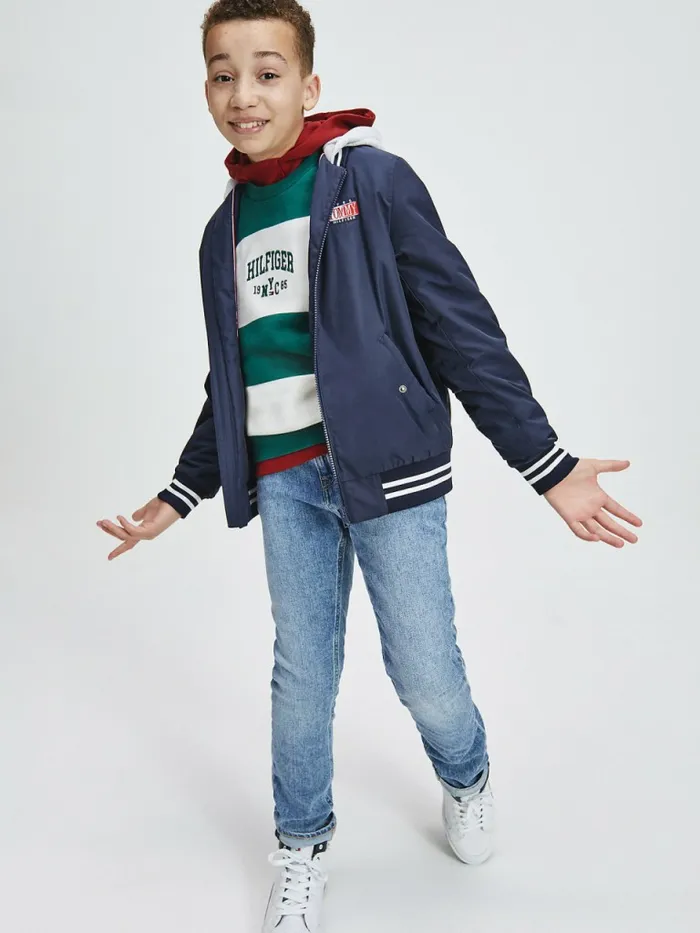 Tommy Hilfiger Recycled Bomber Jacket Twilight Navy Girls Coats and Jackets On Sale Tommy Hilfiger Recycled Bomber Jacket Twilight Navy Girls Coats and Jackets On Sale