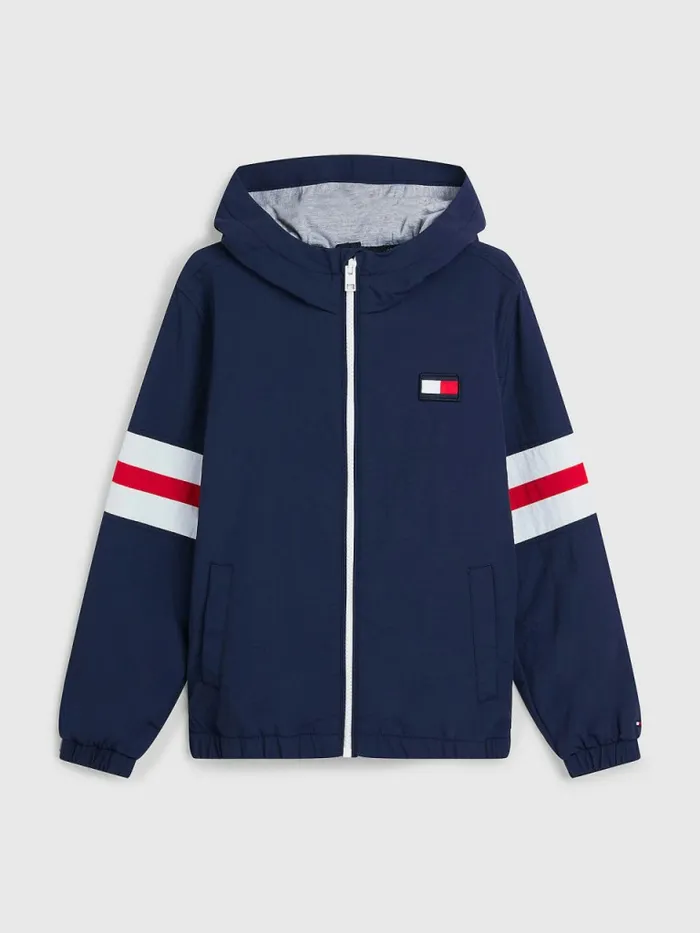 Tommy Hilfiger Recycled ColourBlocked Padded Jacket Twilight Navy Boys Coats and Jackets Sale