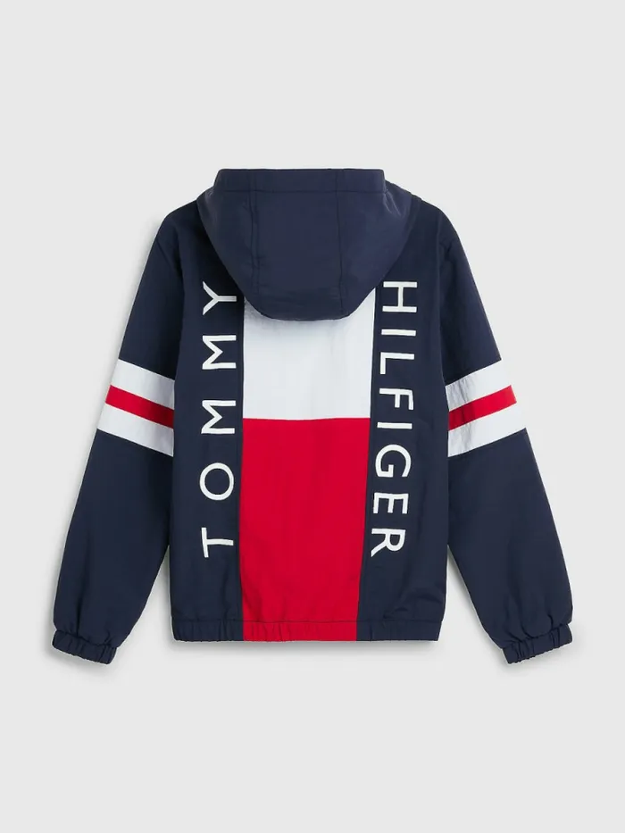 Tommy Hilfiger Recycled ColourBlocked Padded Jacket Twilight Navy Boys Coats and Jackets Sale