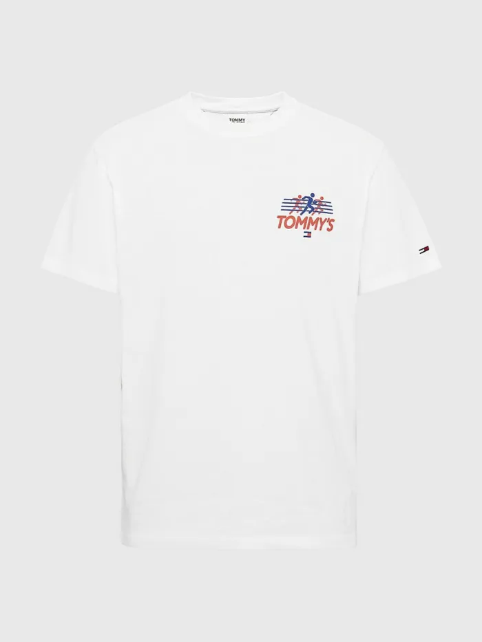 Tommy Hilfiger Recycled Cotton Logo TShirt White Mens TShirts Casaul