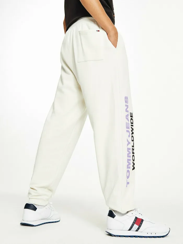 Tommy Hilfiger Recycled Cotton Relaxed Fit Joggers Ivory Mens Trousers
