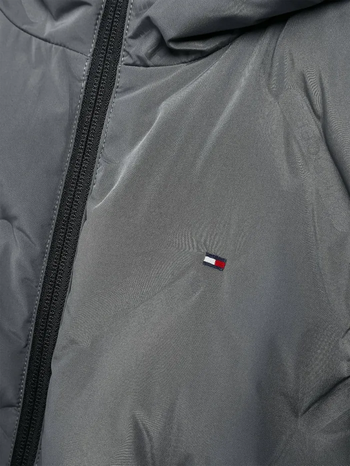 Tommy Hilfiger Recycled Polyester Quilted Hooded Jacket Downtown Grey Boys Coats and Jackets Gift Ideas