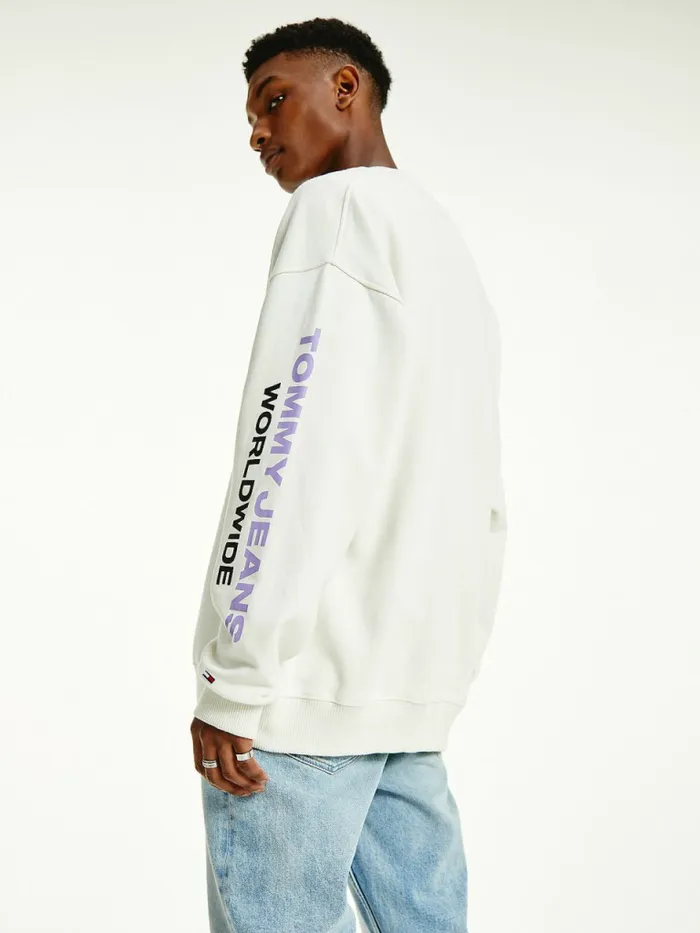 Tommy Hilfiger Recycled Unity Sweatshirt Ivory Mens Sweatshirts and Hoodies Near Me