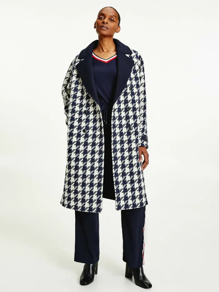 Tommy Hilfiger Recycled Wool Double Breasted Houndstooth Coat Ow Mid HoundstoothDsrt SkyEcru Womens Coats and Jackets On Sale Tommy Hilfiger Recycled Wool Double Breasted Houndstooth Coat Ow Mid HoundstoothDsrt SkyEcru Womens Coats and Jackets On Sale