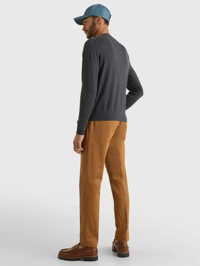Tommy Hilfiger Regular Fit Crew Neck Jumper Charcoal Htr Mens Knitwear For Sale