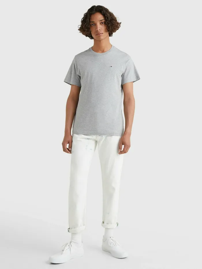Tommy Hilfiger Regular Fit Crew TShirt Lt Grey Htr Mens Essentials