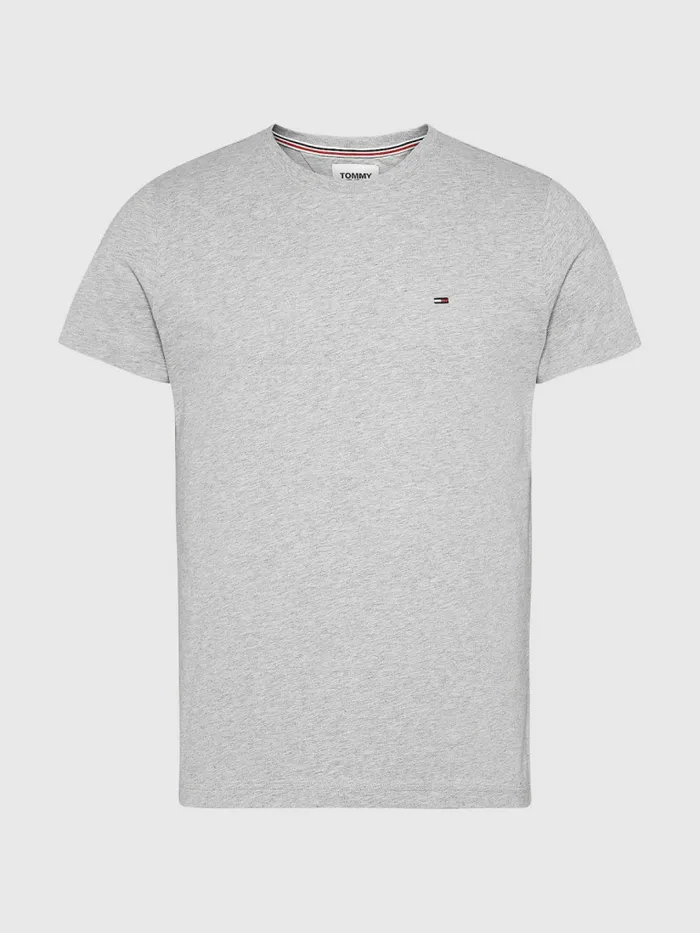 Tommy Hilfiger Regular Fit Crew TShirt Lt Grey Htr Mens Essentials
