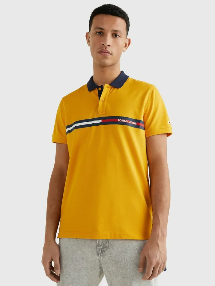 Tommy Hilfiger Regular Fit Polo Prairie Yellow Mens Polo Shirts Fashion