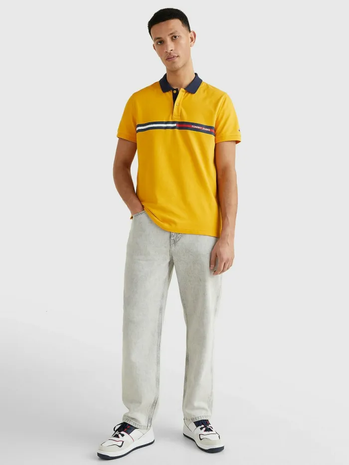 Tommy Hilfiger Regular Fit Polo Prairie Yellow Mens Polo Shirts Fashion