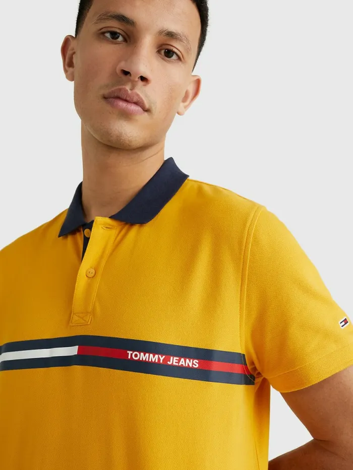 Tommy Hilfiger Regular Fit Polo Prairie Yellow Mens Polo Shirts Fashion