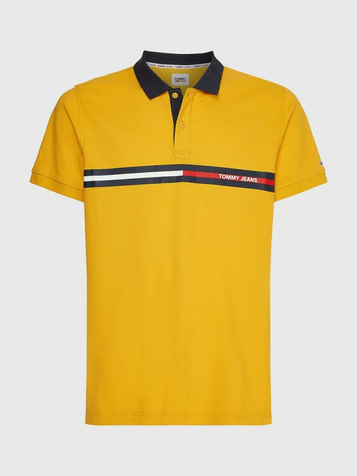 Tommy Hilfiger Regular Fit Polo Prairie Yellow Mens Polo Shirts Fashion