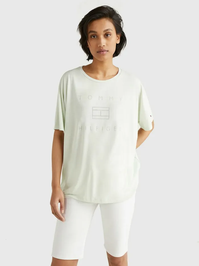 Tommy Hilfiger Relaxed Burnout Logo TShirt Accent Green Womens TShirts Gift 4 You Tommy Hilfiger Relaxed Burnout Logo TShirt Accent Green Womens TShirts Gift 4 You