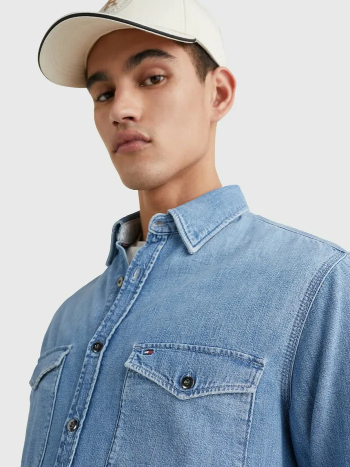 Tommy Hilfiger Relaxed Fit Denim Shirt Clay Indigo Mens Shirts Gift 4 You