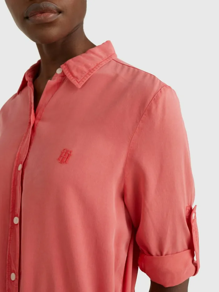 Tommy Hilfiger Relaxed Fit Knee Length Shirt Dress Crystal Coral Womens Dresses and Jumpsuits Online