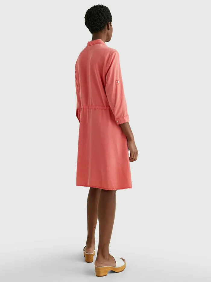 Tommy Hilfiger Relaxed Fit Knee Length Shirt Dress Crystal Coral Womens Dresses and Jumpsuits Online