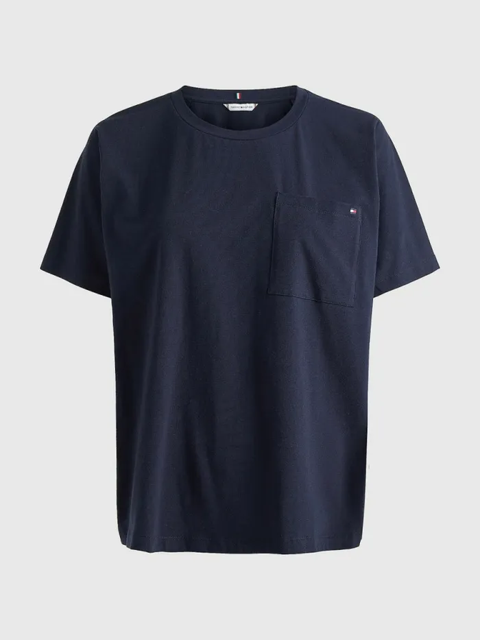 Tommy Hilfiger Relaxed Fit Round Neck TShirt Desert Sky Womens TShirts On Sale