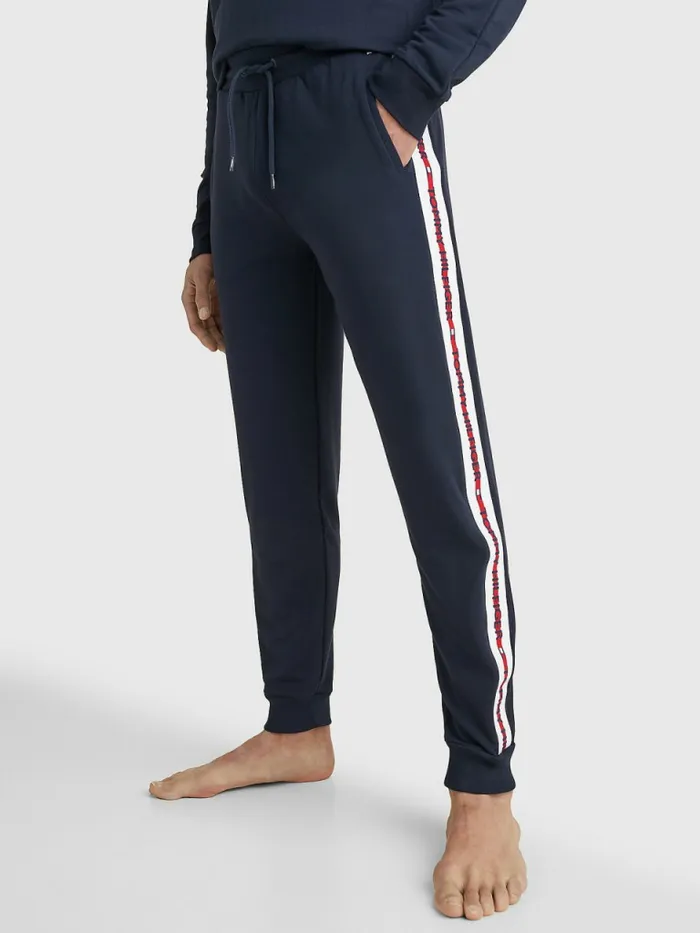 Tommy Hilfiger Repeat Logo Drawstring Joggers Desert Sky Mens Loungewear and Nightwear Tommy Hilfiger Repeat Logo Drawstring Joggers Desert Sky Mens Loungewear and Nightwear