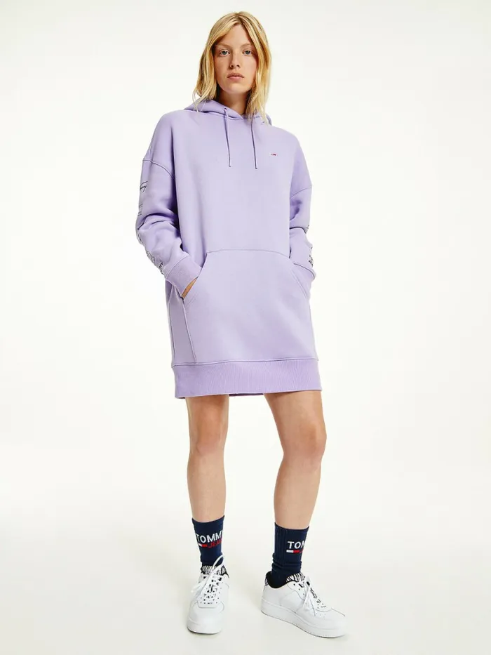 Tommy Hilfiger Repeat Logo Hoody Dress Violet Viola Womens Dresses and Jumpsuits Casaul Tommy Hilfiger Repeat Logo Hoody Dress Violet Viola Womens Dresses and Jumpsuits Casaul