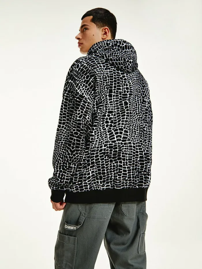 Tommy Hilfiger Reptile Print Hoody Reptile Print Mens Sweatshirts and Hoodies Near Me