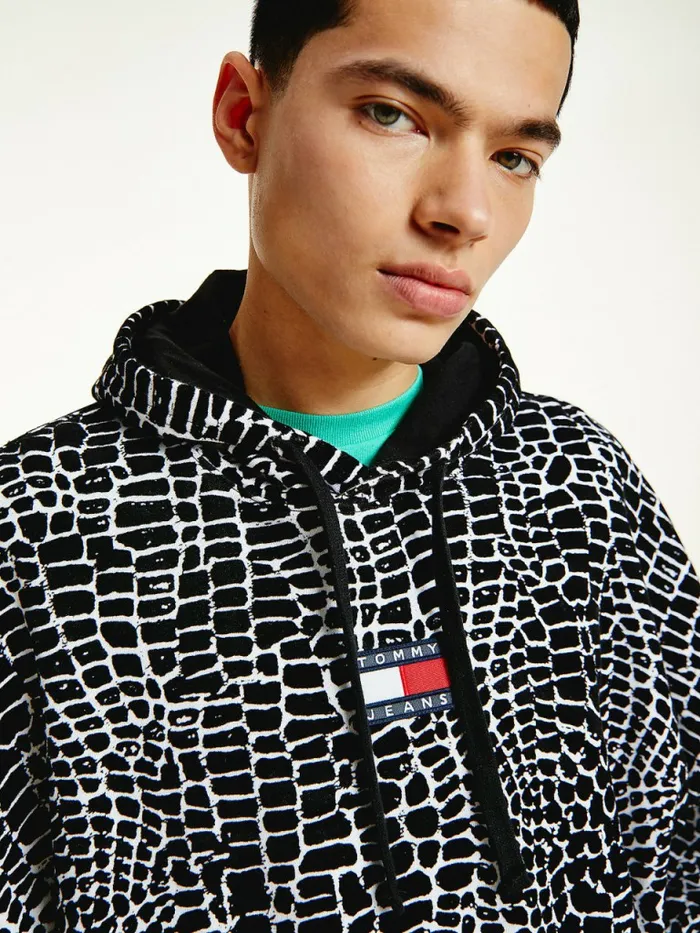 Tommy Hilfiger Reptile Print Hoody Reptile Print Mens Sweatshirts and Hoodies Near Me