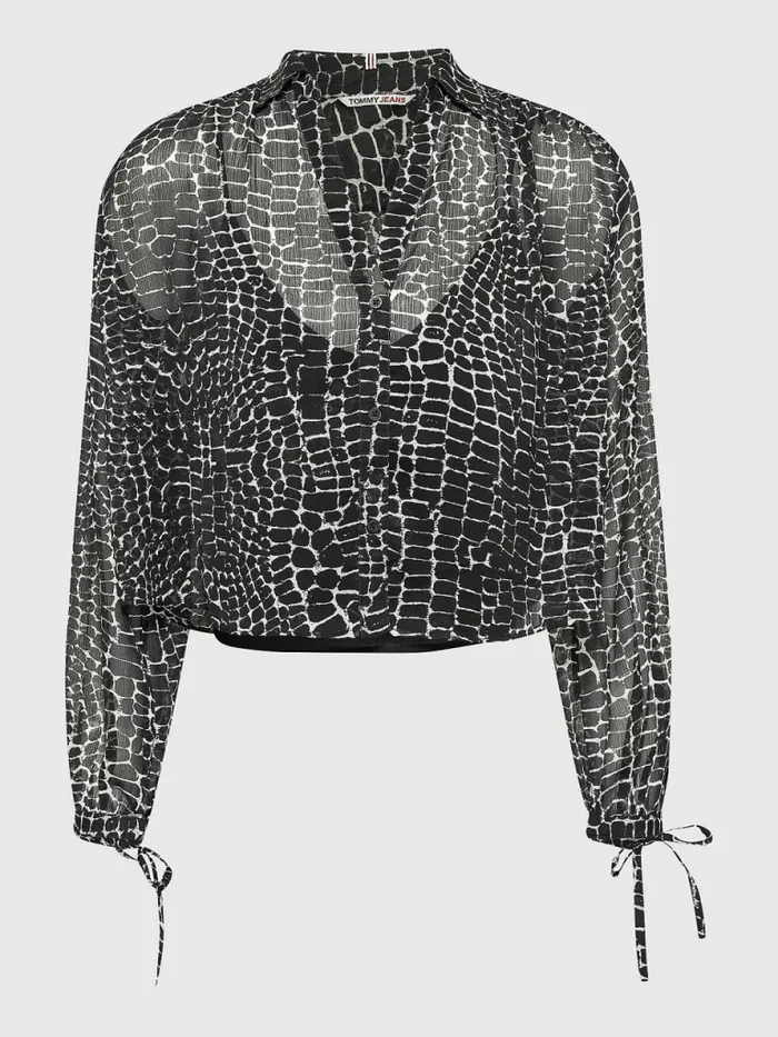 Tommy Hilfiger Reptile Print Recycled Blouse Reptile Print Womens Shirts and Blouses Gift 4 You