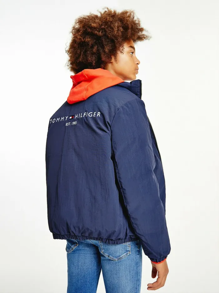 Tommy Hilfiger Reversible Down Jacket Twilight Navy Boys Coats and Jackets Fashion