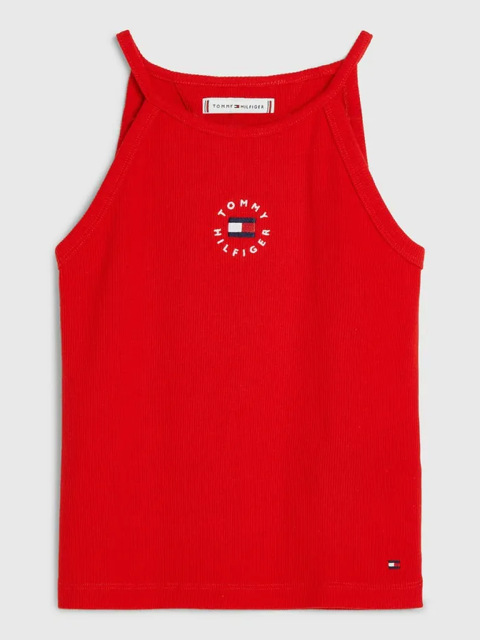 Tommy Hilfiger RibKnit Tank Top Deep Crimson Girls Tops and TShirts Gift for Friend Tommy Hilfiger RibKnit Tank Top Deep Crimson Girls Tops and TShirts Gift for Friend