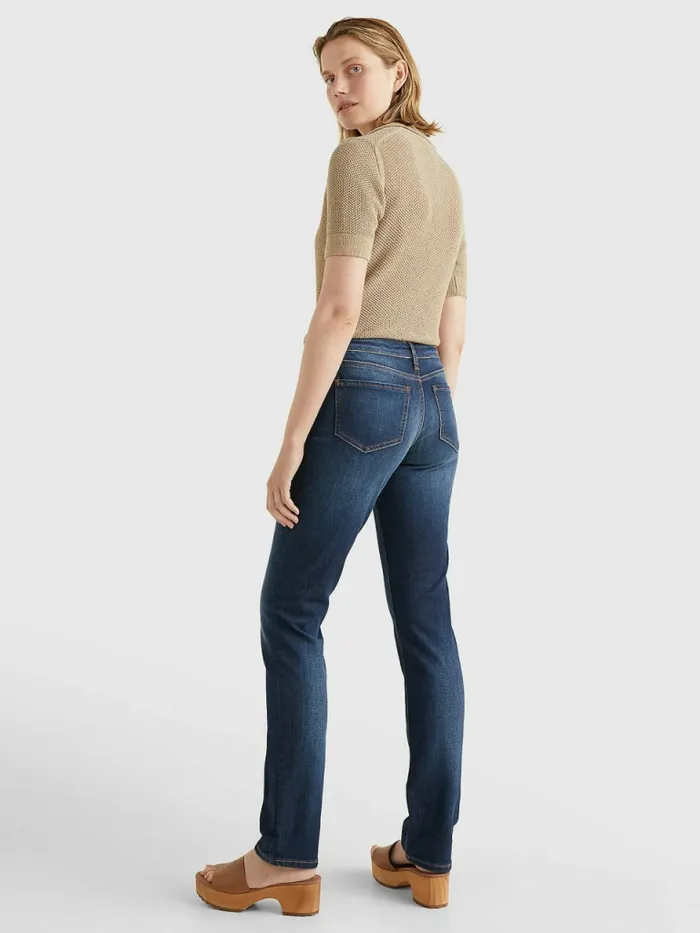 Tommy Hilfiger Rome Heritage Straight Fit Faded Jeans Absolute Blue Wash Womens Jeans Gift for Friend
