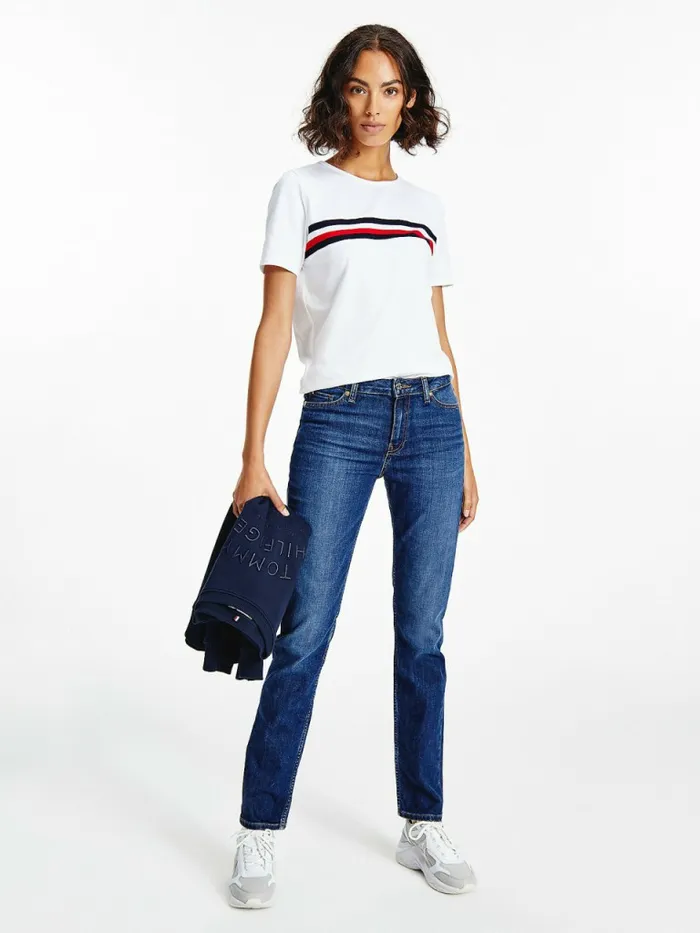 Tommy Hilfiger Rome Mid Rise Straight Faded Jeans Izza Womens Jeans Gift for Friend Tommy Hilfiger Rome Mid Rise Straight Faded Jeans Izza Womens Jeans Gift for Friend