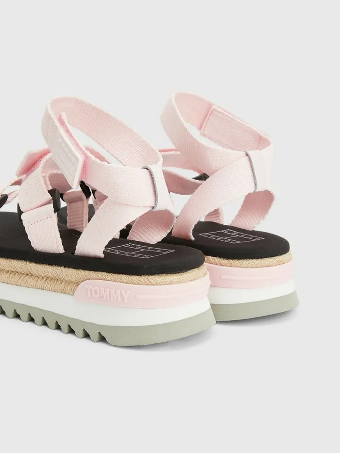 Tommy Hilfiger Rope Detail Cleat Sandals Light Pink Womens Sandals Near Me