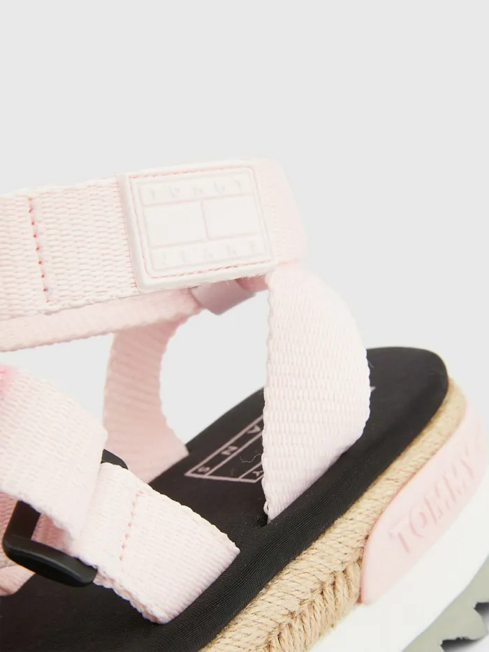 Tommy Hilfiger Rope Detail Cleat Sandals Light Pink Womens Sandals Near Me