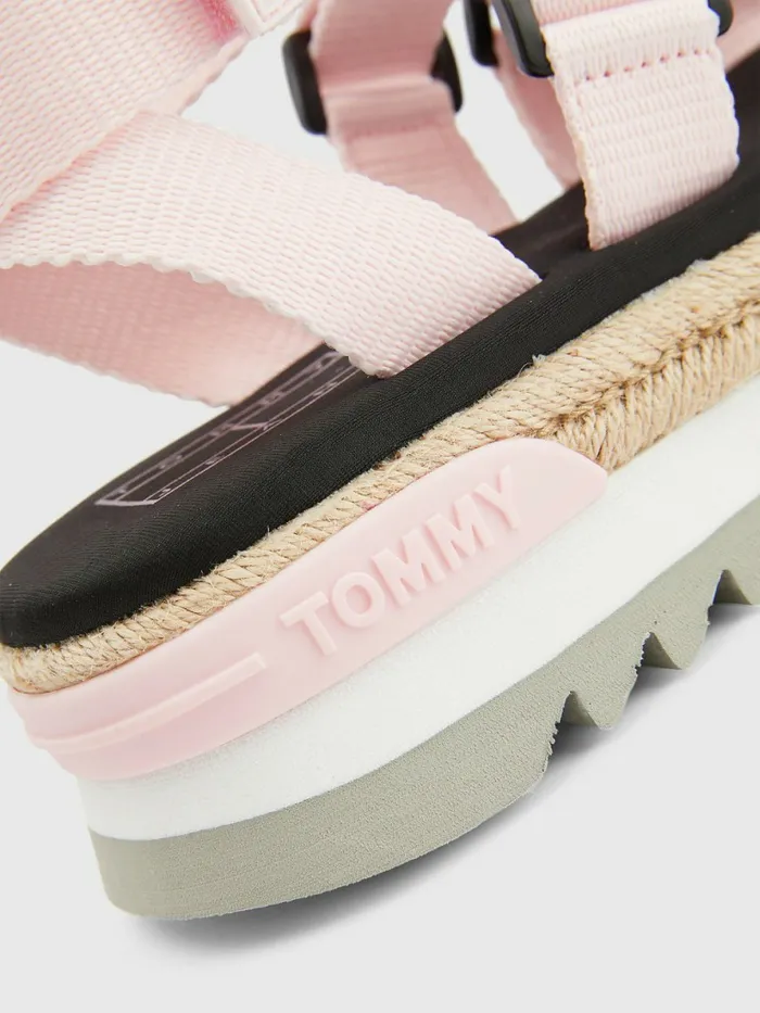 Tommy Hilfiger Rope Detail Cleat Sandals Light Pink Womens Sandals Near Me