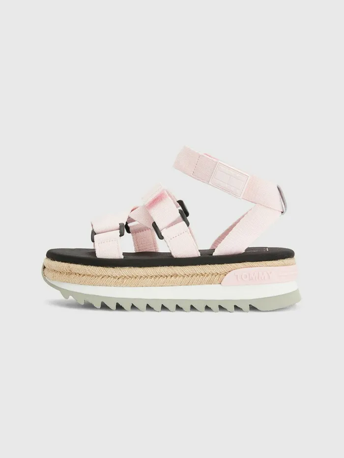 Tommy Hilfiger Rope Detail Cleat Sandals Light Pink Womens Sandals Near Me