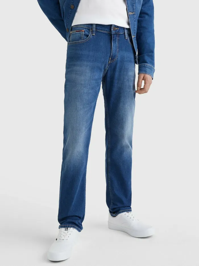 Tommy Hilfiger Ryan Straight Relaxed Fit Faded Jeans Wilson Mid Blue Stretch Mens Jeans Popular Tommy Hilfiger Ryan Straight Relaxed Fit Faded Jeans Wilson Mid Blue Stretch Mens Jeans Popular