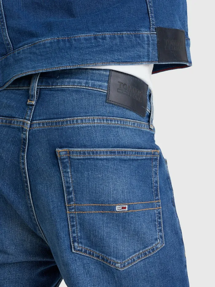 Tommy Hilfiger Ryan Straight Relaxed Fit Faded Jeans Wilson Mid Blue Stretch Mens Jeans Popular
