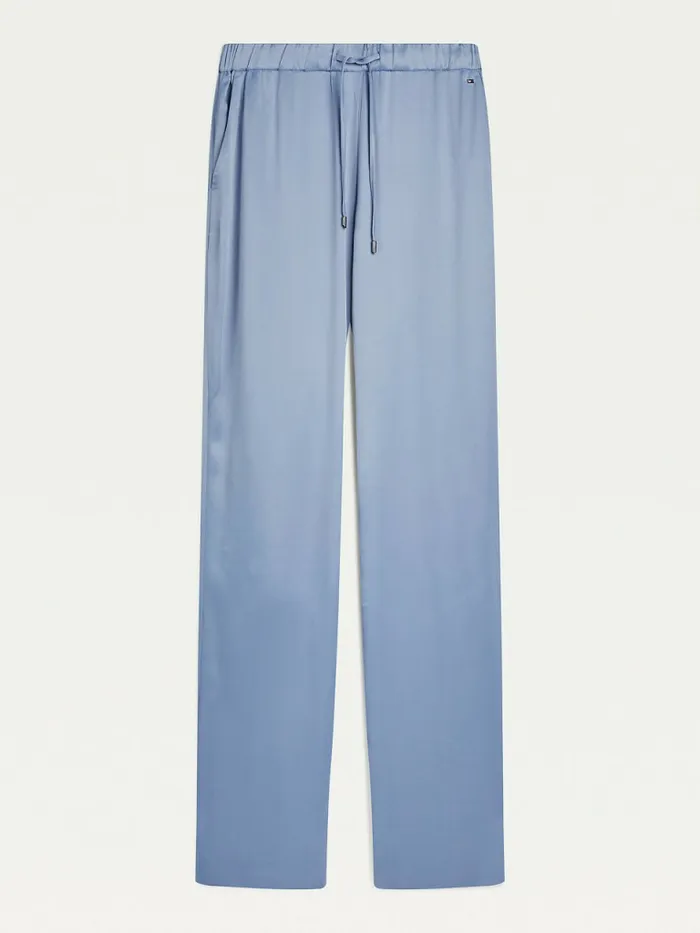 Tommy Hilfiger Satin Straight PullOn Trousers Moonstone Womens Trousers
