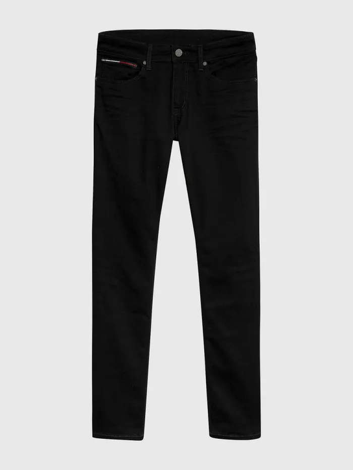 Tommy Hilfiger Scanton Slim Fit Black Jeans New Black Stretch Mens Jeans Popular