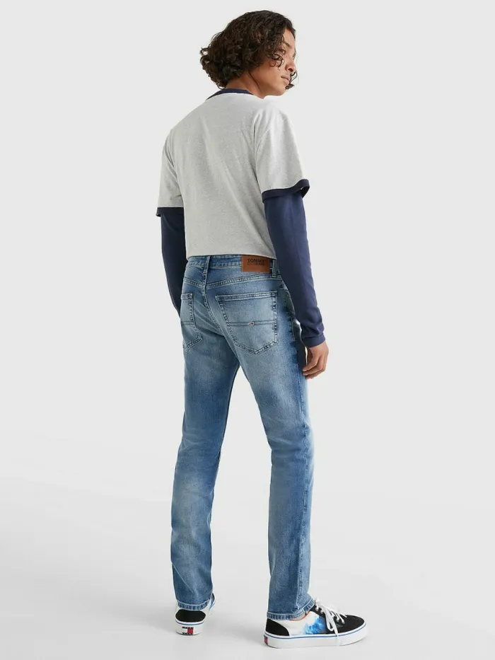 Tommy Hilfiger Scanton Slim Fit Light Faded Jeans Wilson Light Blue Stretch Mens Essentials Fashion