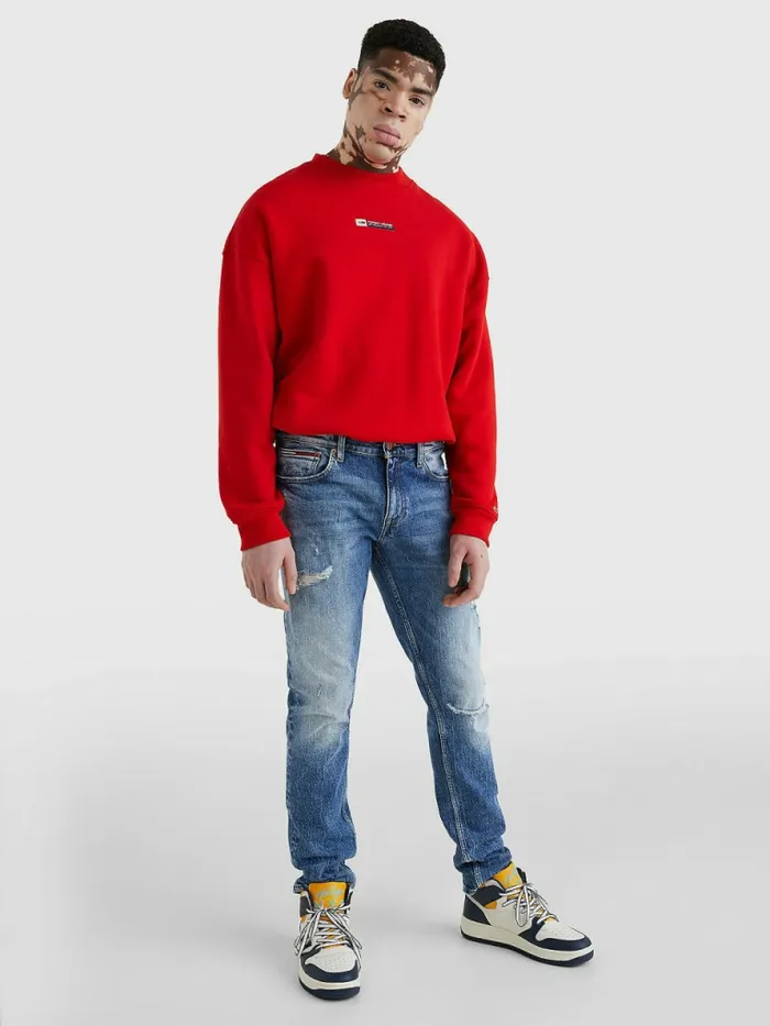 Tommy Hilfiger Scanton Washed and Worn Slim Fit Jeans Denim Dark Mens Jeans For Sale