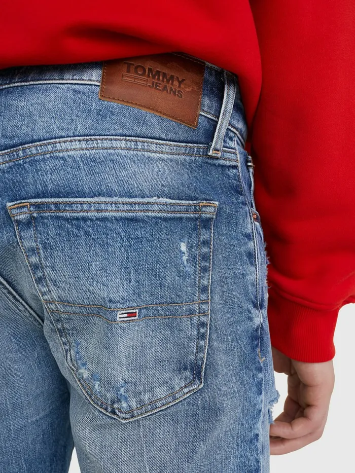 Tommy Hilfiger Scanton Washed and Worn Slim Fit Jeans Denim Dark Mens Jeans For Sale