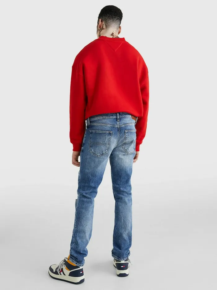 Tommy Hilfiger Scanton Washed and Worn Slim Fit Jeans Denim Dark Mens Jeans For Sale