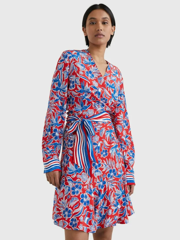 Tommy Hilfiger Scarf Print Knee Length Wrap Dress Island Scarf Red Womens Dresses and Jumpsuits Online Tommy Hilfiger Scarf Print Knee Length Wrap Dress Island Scarf Red Womens Dresses and Jumpsuits Online