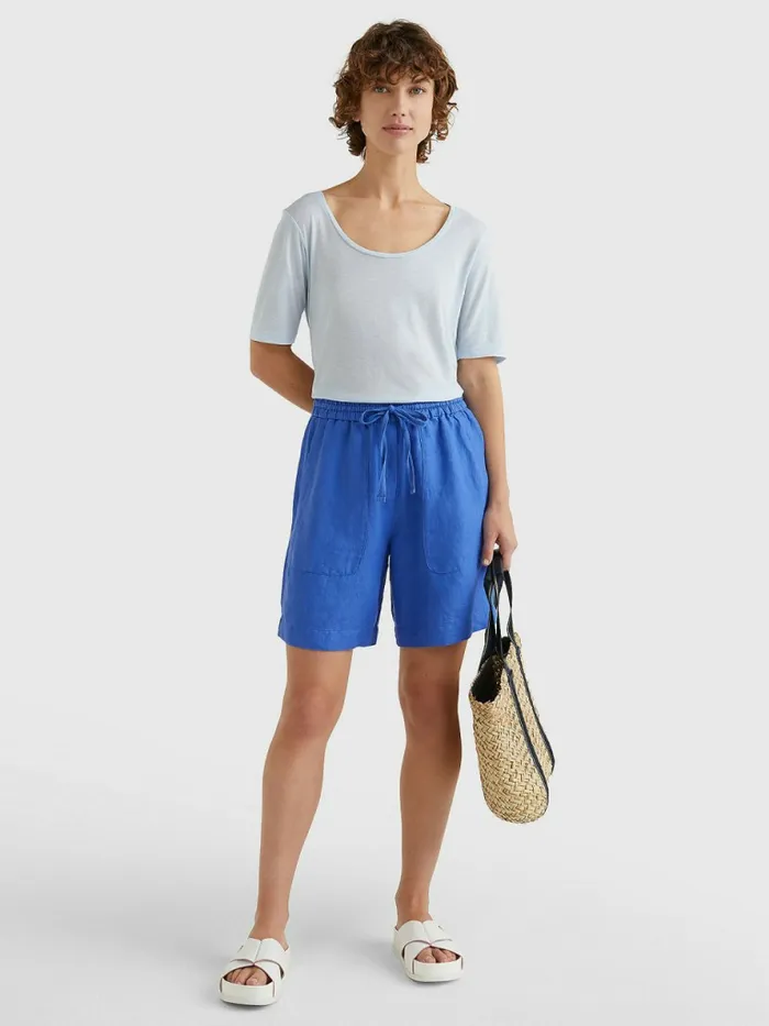 Tommy Hilfiger Scoop Neck Relaxed TShirt Breezy Blue Womens TShirts For Sale